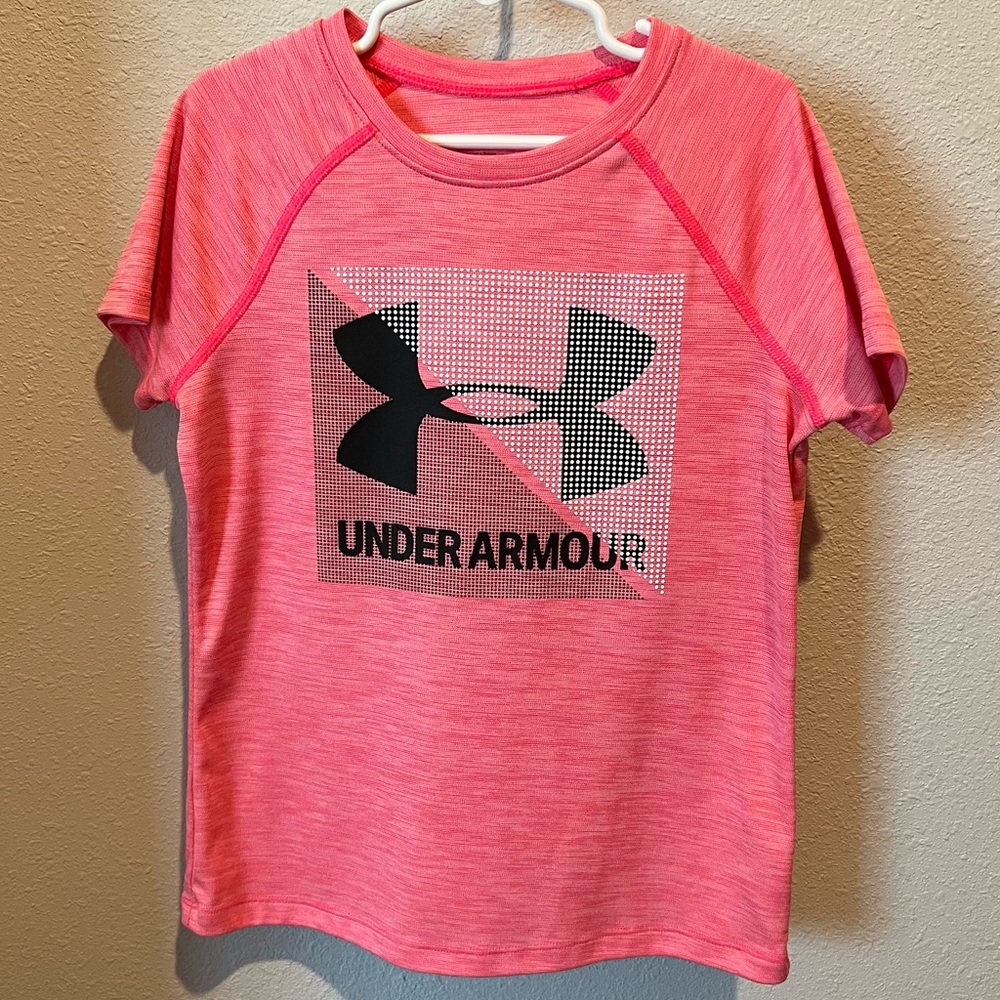 Under Armour size youth s pink graphic velocity tee